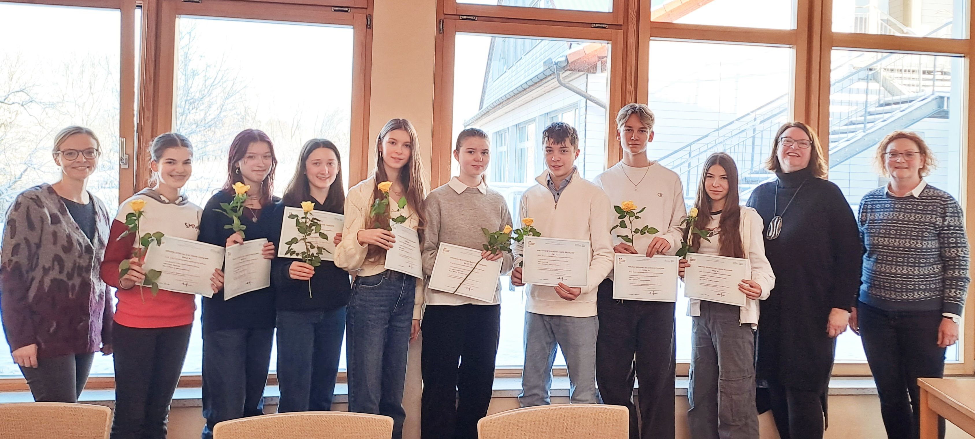 Schülerinnen und Schüler der Rudolf-Hildebrand-Schule erstmals bei DELF intégré dabei 20240119_091115